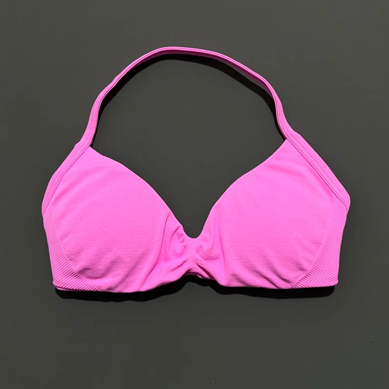 Histello Strappy Gym Top Bra for Women High Support