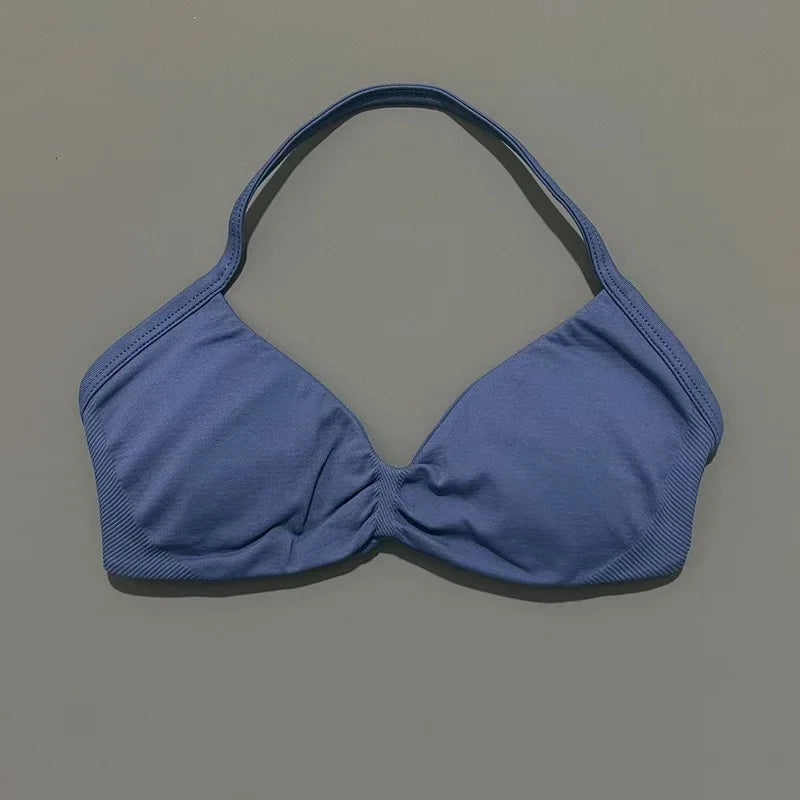 Histello Strappy Gym Top Bra for Women High Support