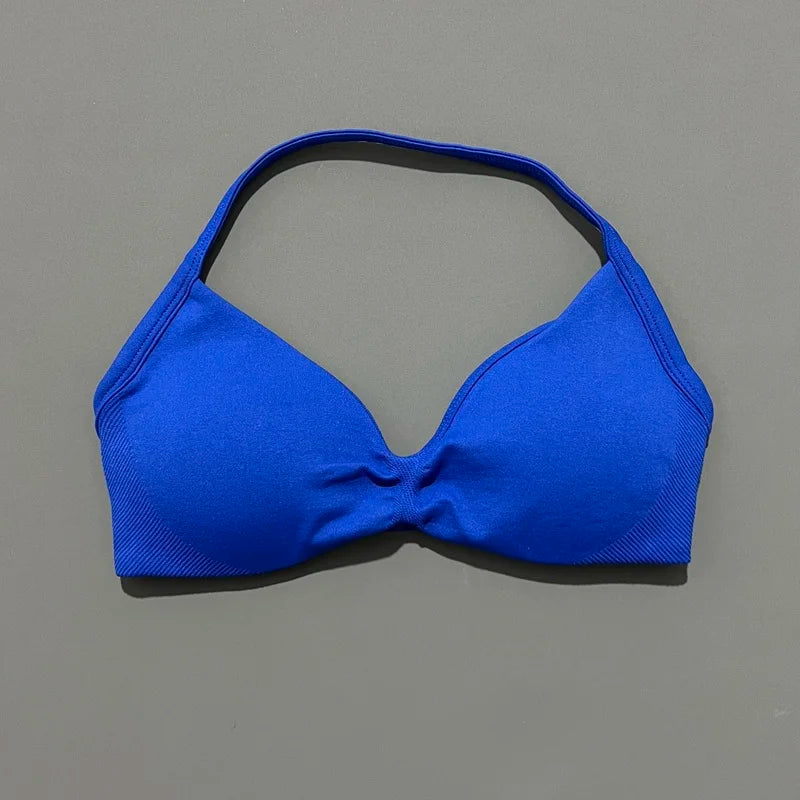 Histello Strappy Gym Top Bra for Women High Support