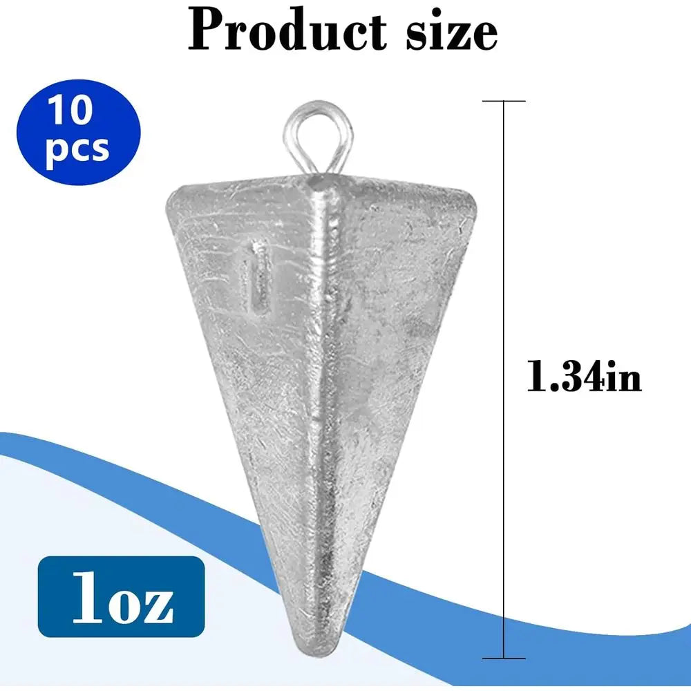 Ocean Saltwater Surf Fishing Kit: Pyramid Bullet Weights, 1oz-4oz Sinkers for Tackle