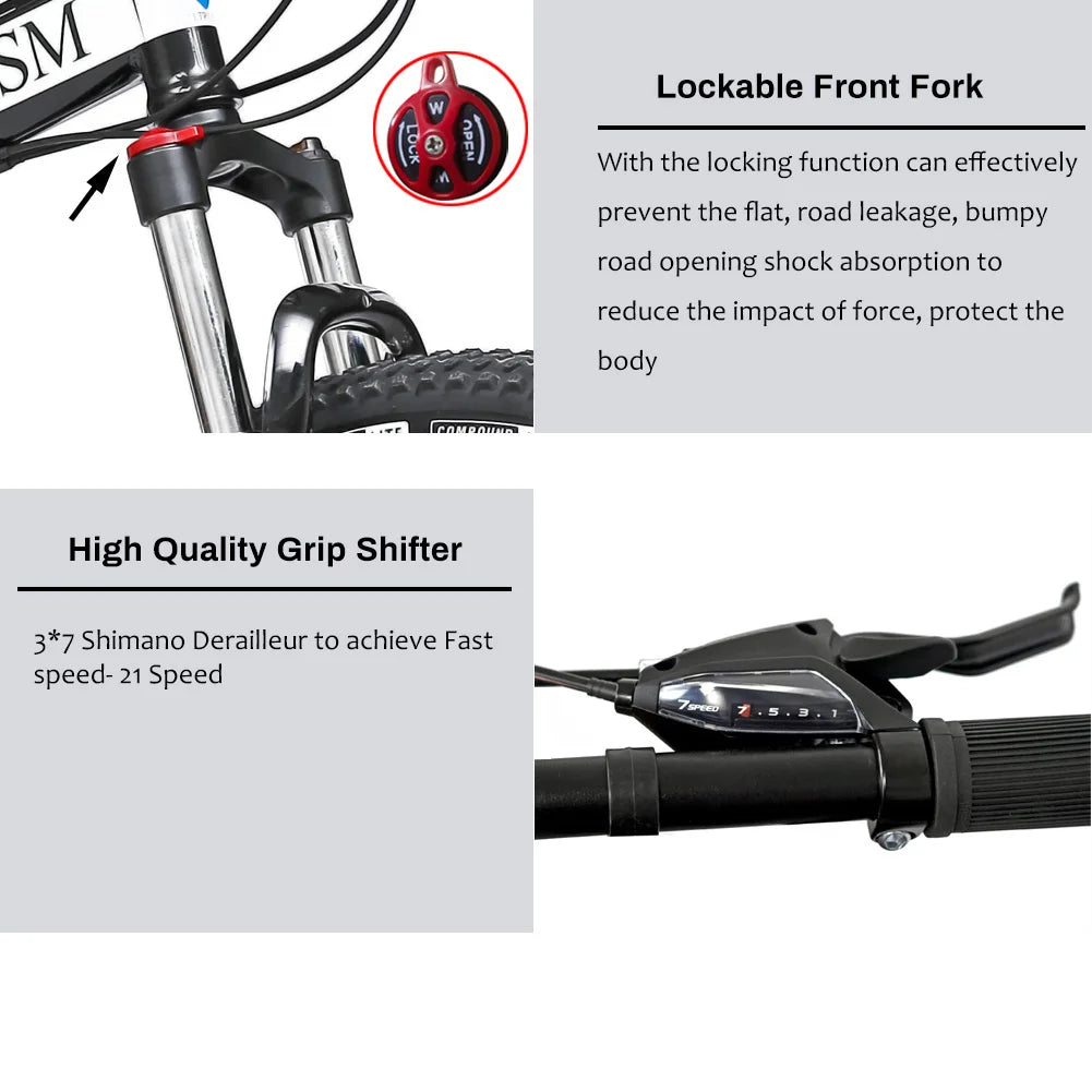 DIAMR Mountain Bike Dual Suspension With Disc Brakes