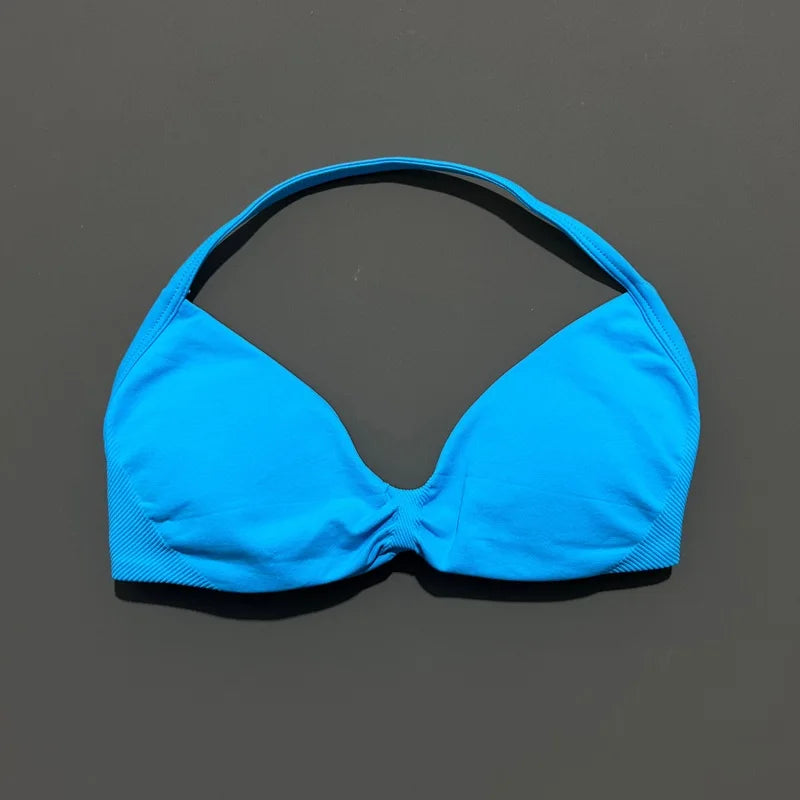 Histello Strappy Gym Top Bra for Women High Support