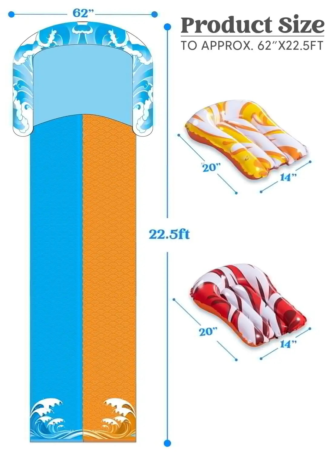 Joyfy Water Slide With Sprinkler And Bodyboards For Outdoor Fun