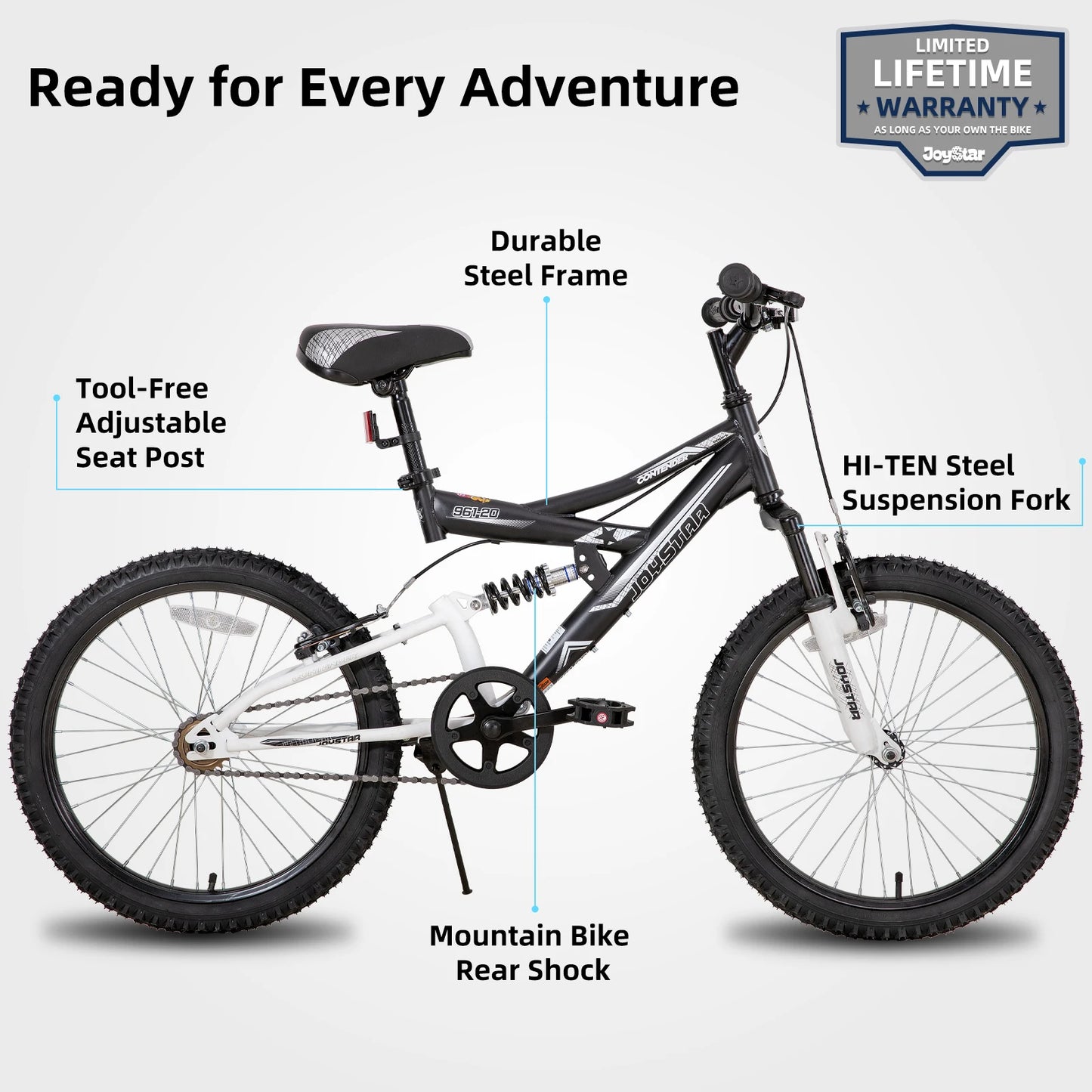 JOYSTAR Dual Suspension Kids Mountain Bike Ages 5 To 13