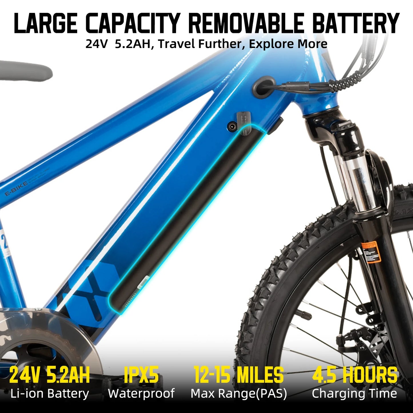 JOYSTAR Electric Kids Bike 250W Motor Safe Mountain Bicycle