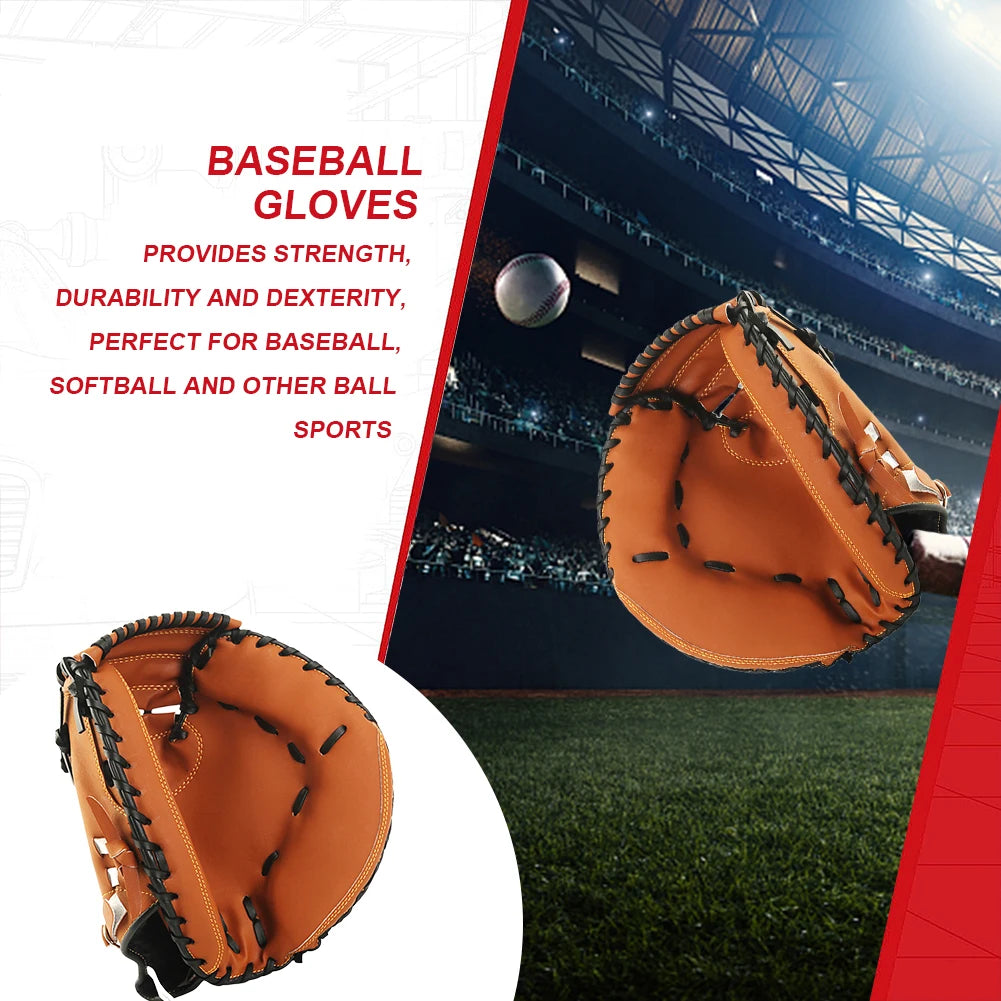 VKTECH PU Leather Baseball Glove Thickened Fielding Mitt Wear Resistant