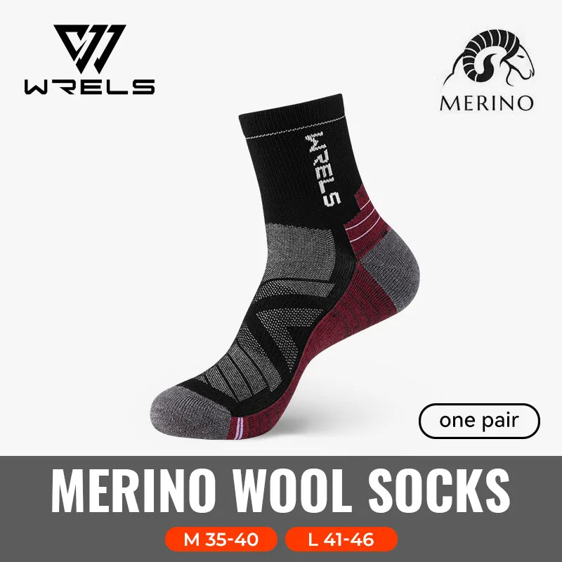 WRELS Merino Wool Unisex Hiking Socks for Warm Comfort