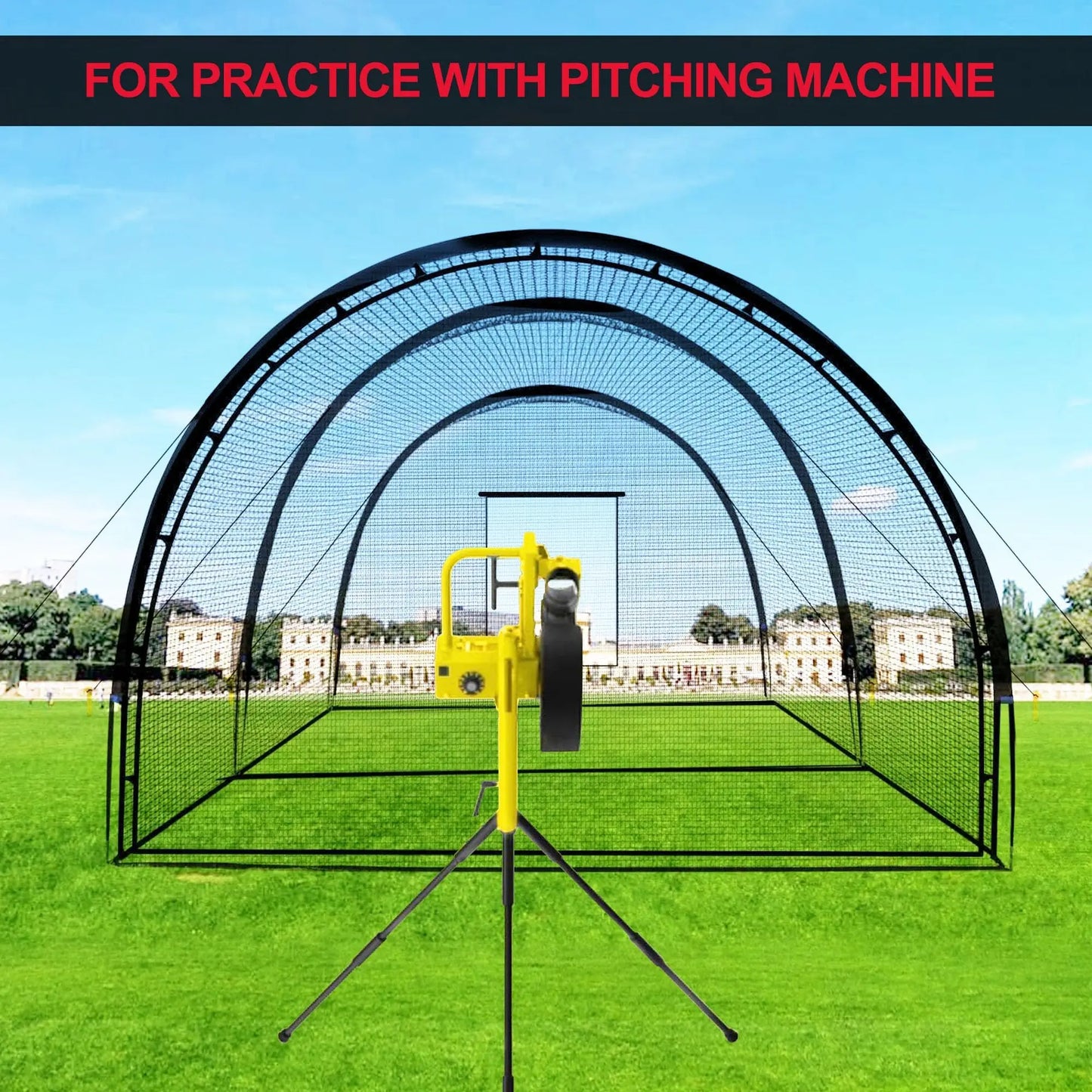 HiMISS Batting Cage Net With Frame For Baseball Softball Practice