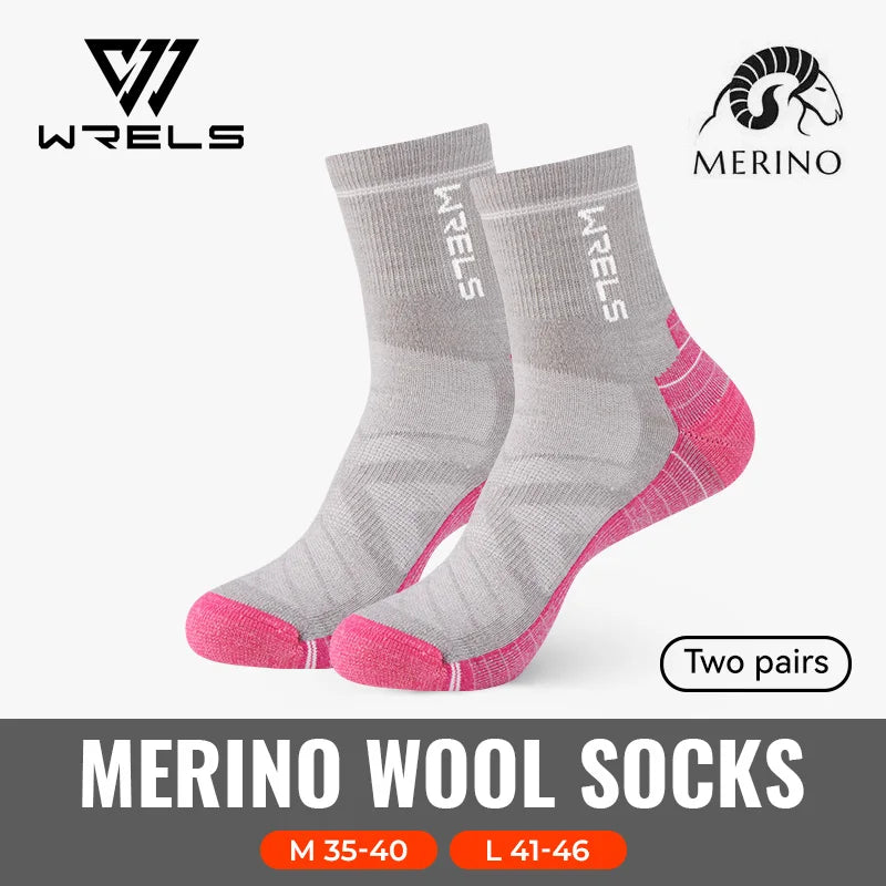 WRELS Merino Wool Unisex Hiking Socks for Warm Comfort