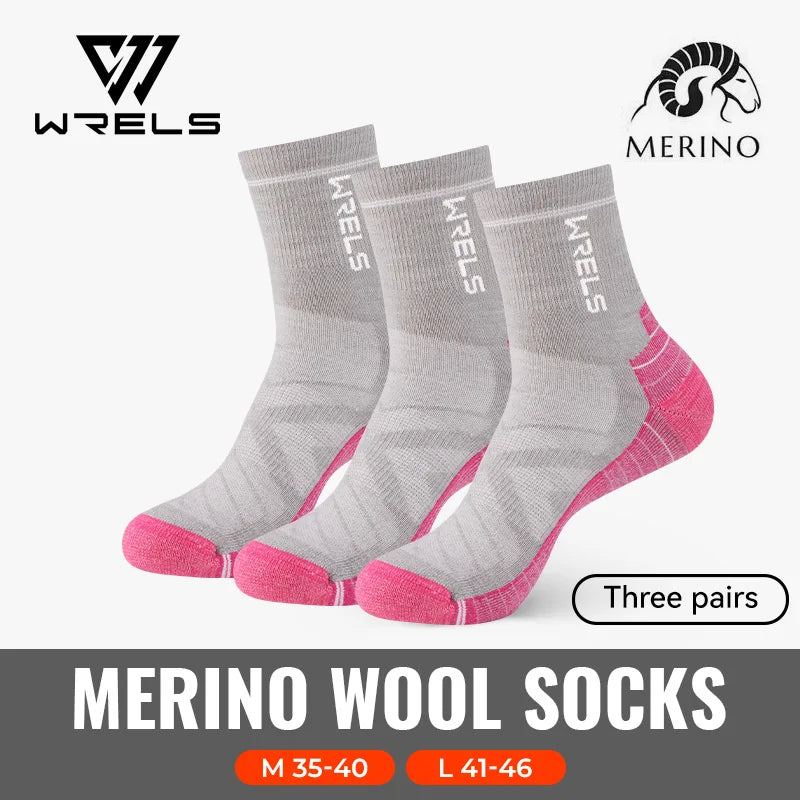 WRELS Merino Wool Unisex Hiking Socks for Warm Comfort
