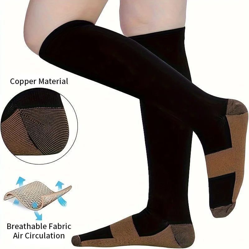 NONECN Copper Fiber Compression Socks For Men And Women Running