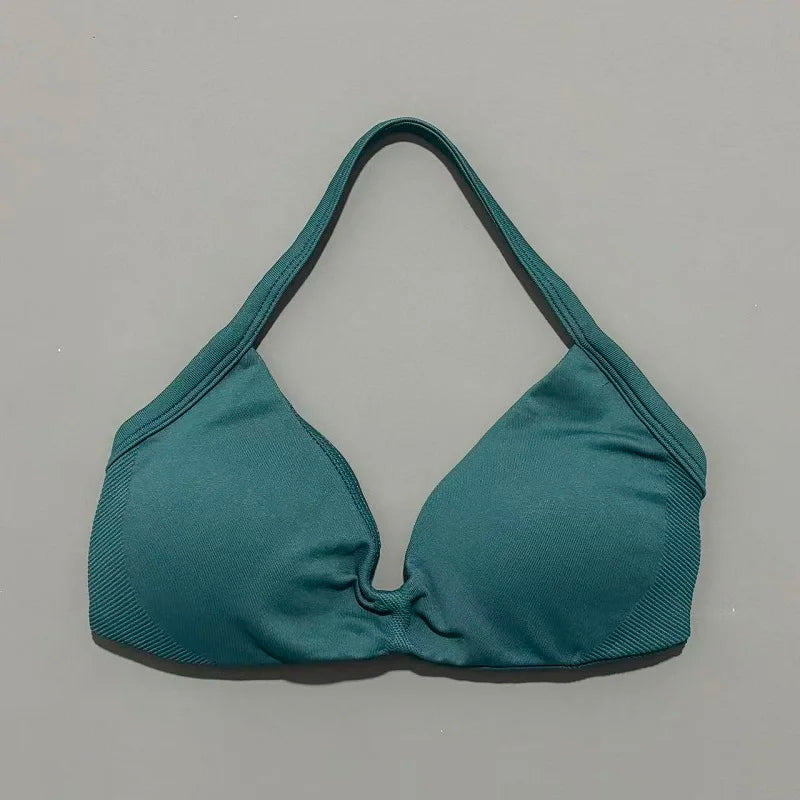 Histello Strappy Gym Top Bra for Women High Support