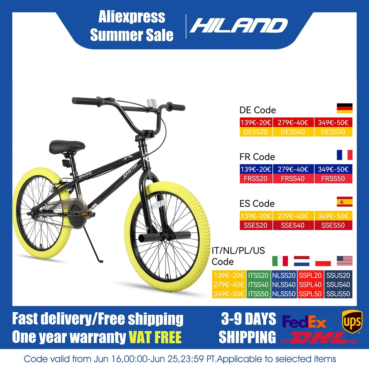 JOYSTAR Brockway Freestyle Kids BMX Bike For Beginners