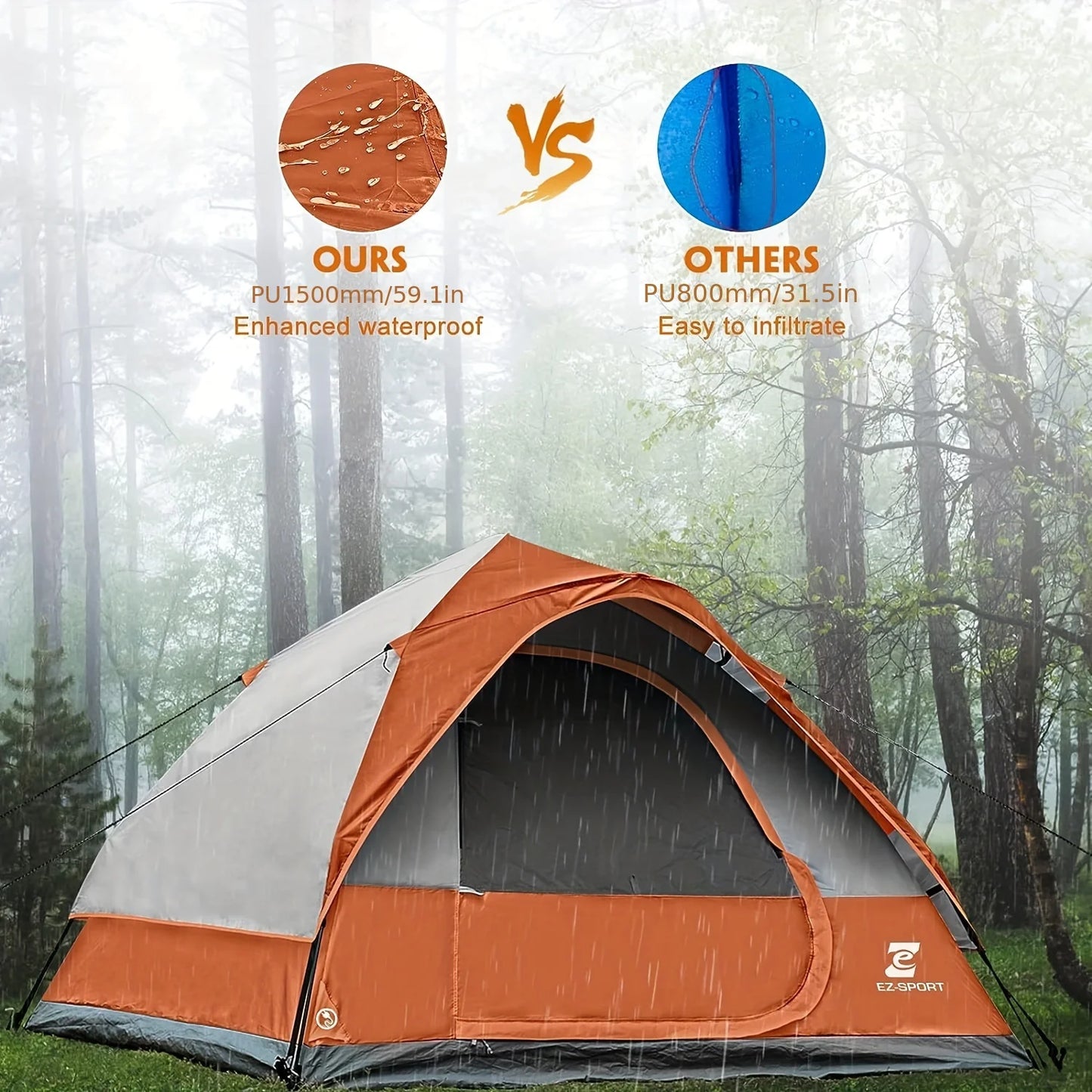 Unp Pop Up Tent Instant Setup With Removable Rain Fly