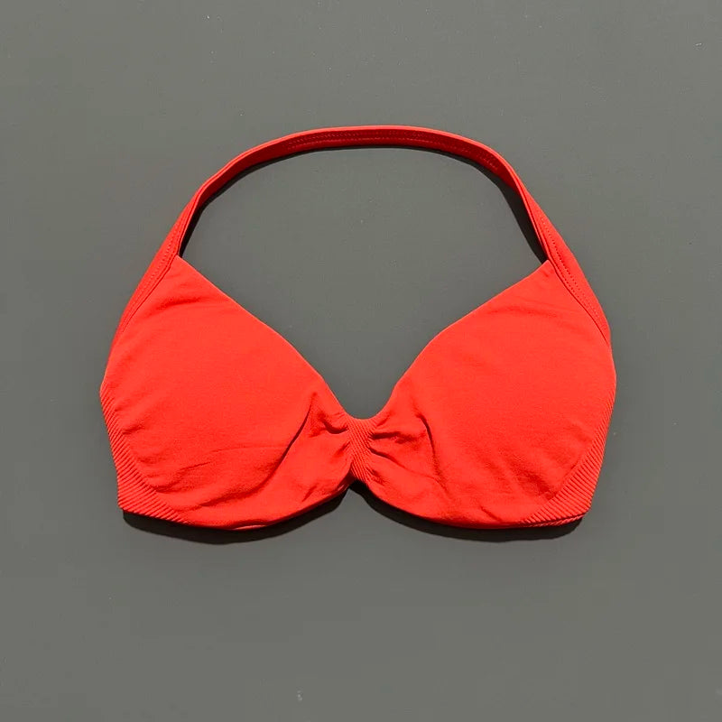 Histello Strappy Gym Top Bra for Women High Support