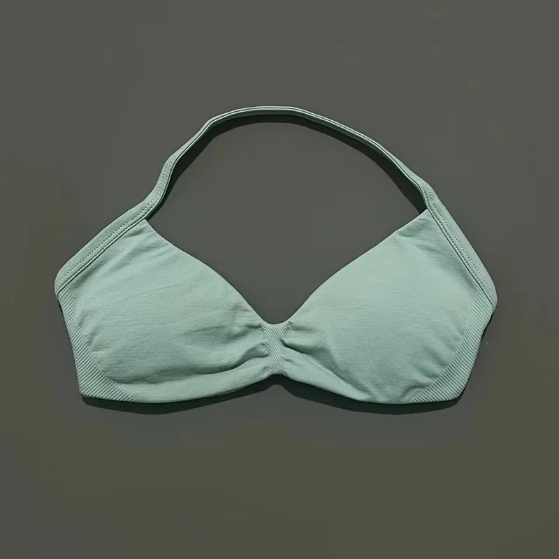 Histello Strappy Gym Top Bra for Women High Support