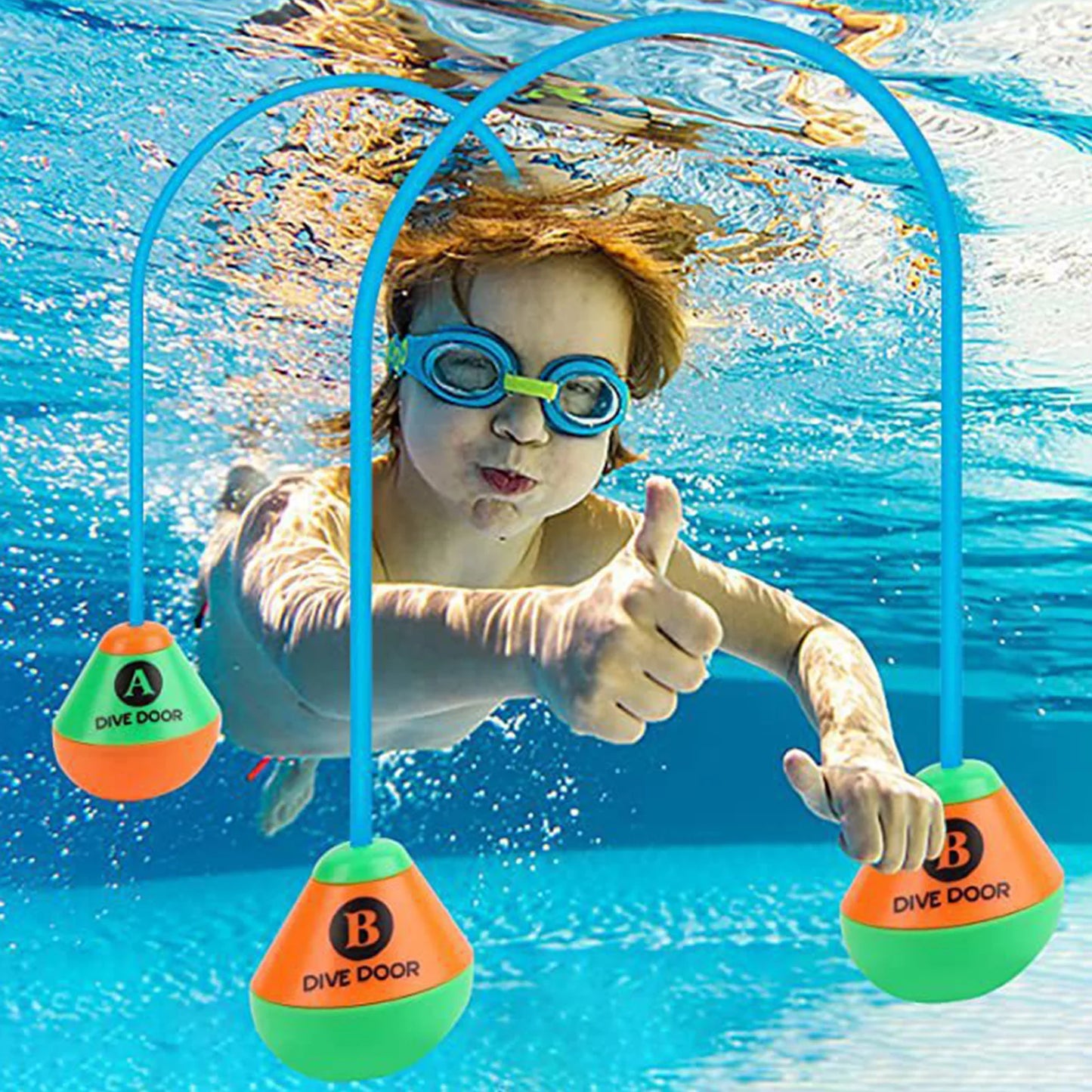 TOOPRE 4Pcs Shark Rocket Pool Toys For Summer Diving Games