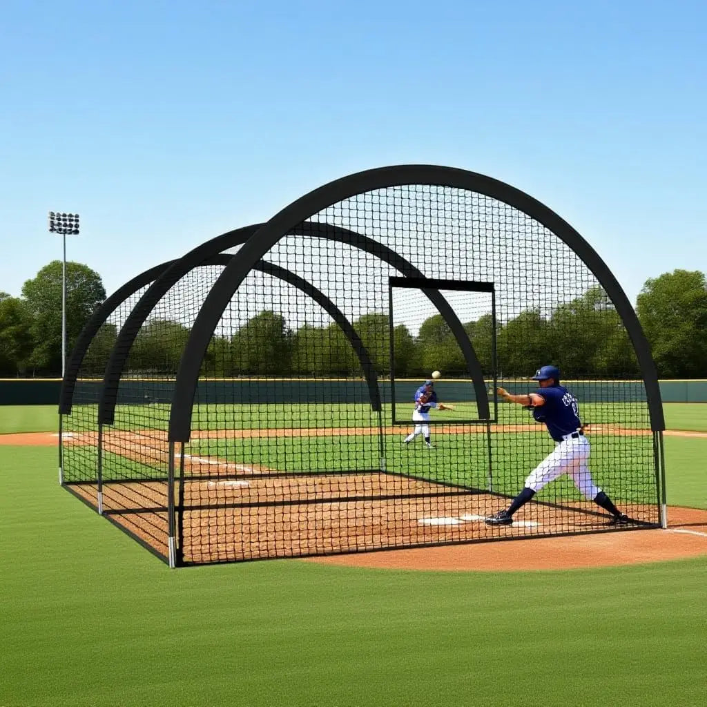 HiMISS Batting Cage Net With Frame For Baseball Softball Practice