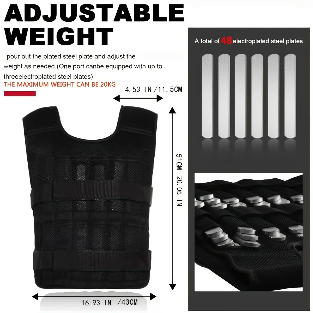 Adjustable Weight Vest And Ankle And Wrist Weight Set