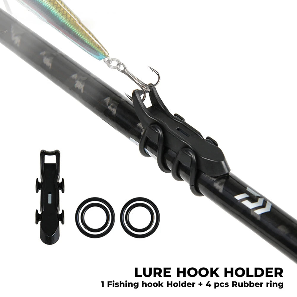 Magnetic Fixed Lure Jig Hooks Holder with Rubber Rings Automatic Lures Hook Keeper Holder Prevent Scratching for Outdoor Fishing