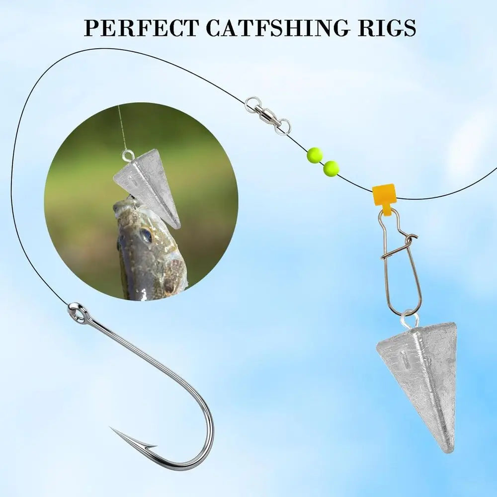 Ocean Saltwater Surf Fishing Kit: Pyramid Bullet Weights, 1oz-4oz Sinkers for Tackle