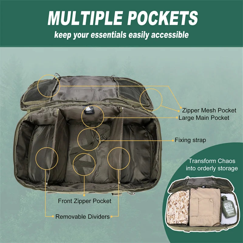 LQARMY Outdoor Tactical Backpack Molle Bag for Hiking