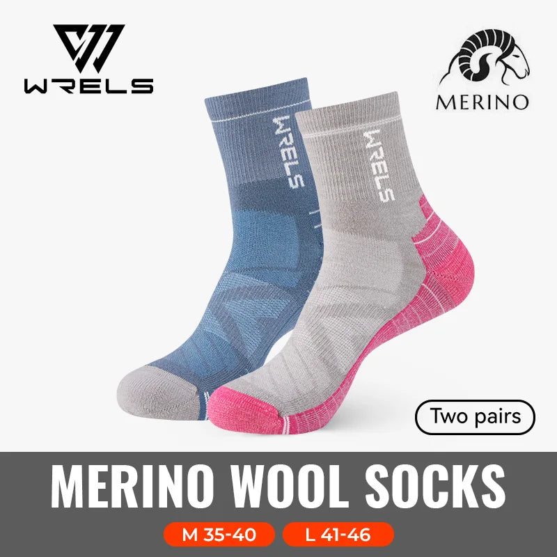 WRELS Merino Wool Unisex Hiking Socks for Warm Comfort