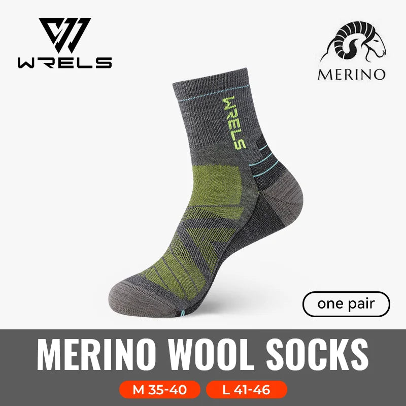 WRELS Merino Wool Unisex Hiking Socks for Warm Comfort
