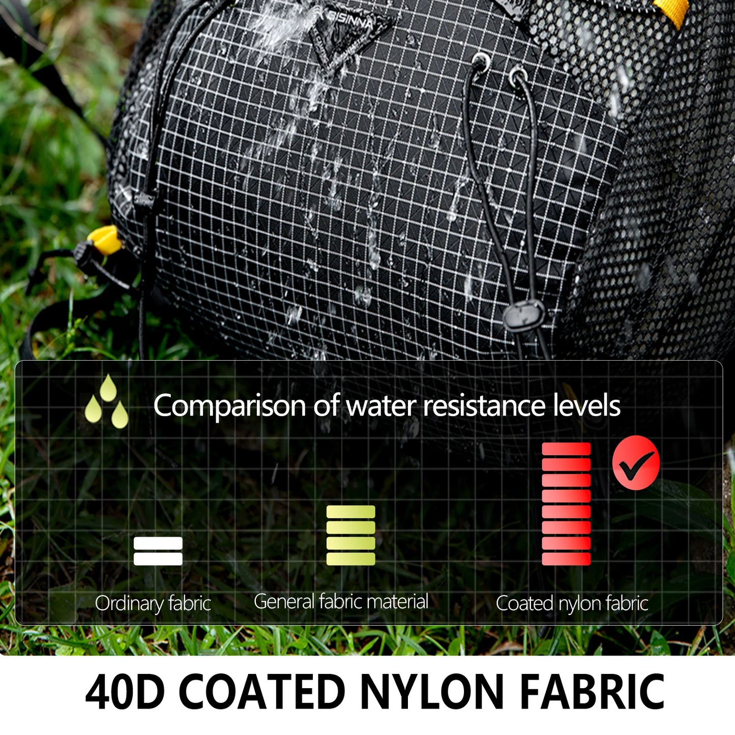 BISINNA Camping Backpack 25+10L Ultralight Travel Bag for Men Women Large Capacity Outdoor Sports Climbing Hiking Backpack